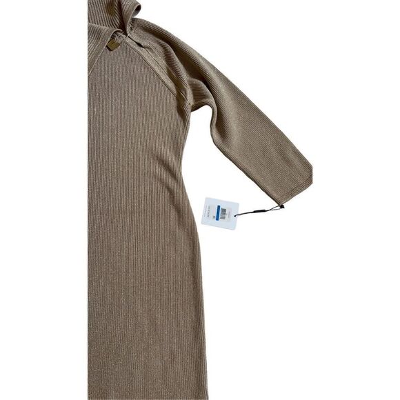 Women's Calvin Klein Gold beige sweater Dress Size L - Picture 5 of 13